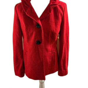 Old Navy Womens Wool Bold Red Pea Coat Size S